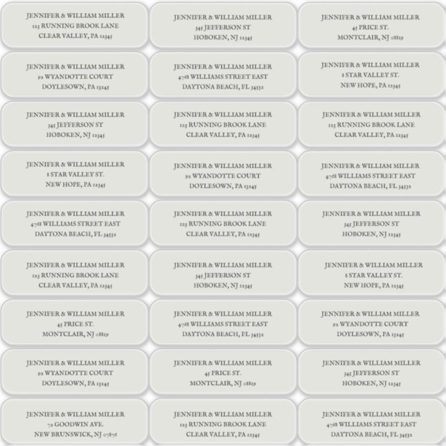 Gothic Wedding Black on Ecru Guest Address Sticker (Front)