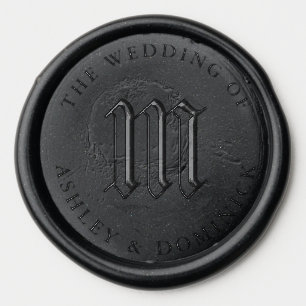 Gothic Wedding Black Wax Seal Sticker