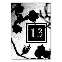 Gothic Wedding Black White Silhouette Table Cards