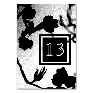 Gothic Wedding Black White Silhouette Table Cards
