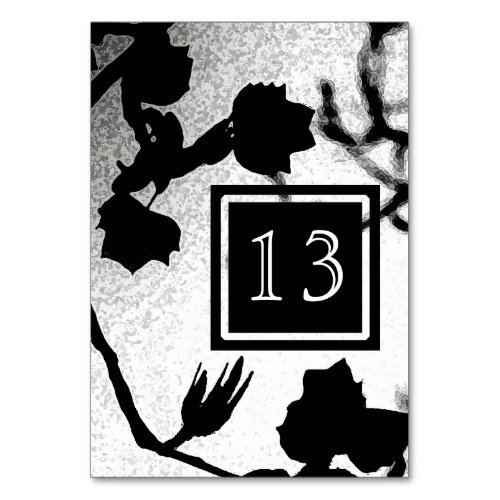 Gothic Wedding Black White Silhouette Table Cards