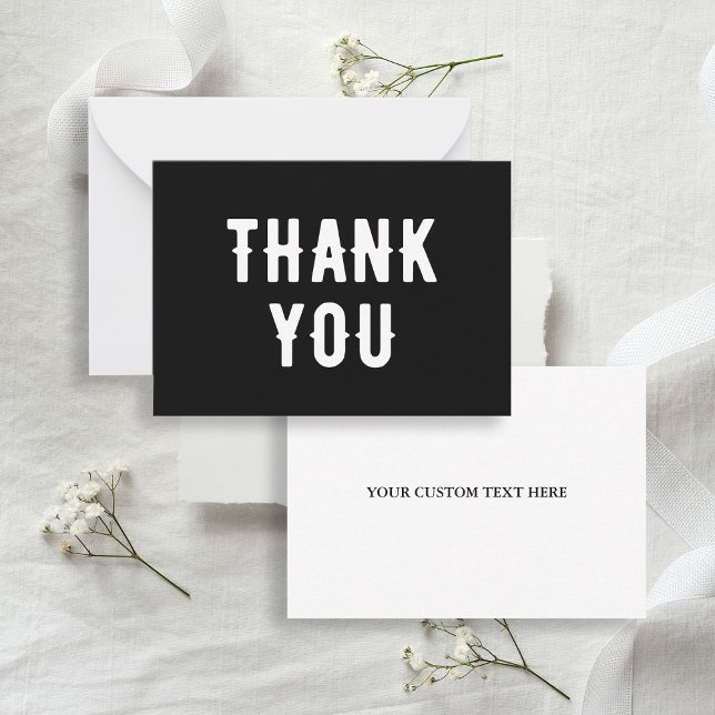 Gothic Wedding Black & White Thank You Note Card (Gothic Wedding Black & White Thank You Note Card
)