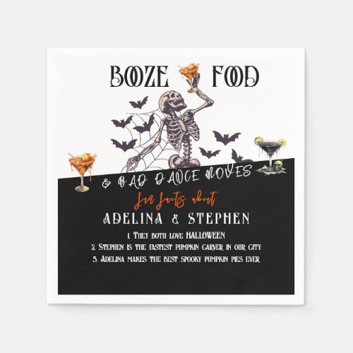 Gothic Wedding Booze Food Bad Dance Moves Fun Fact Napkins