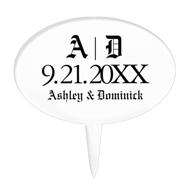 Gothic Wedding Cake Topper (Front)