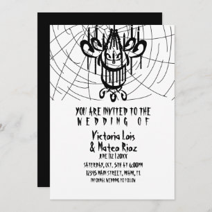 Gothic Wedding Chandelier Spider Web Black Invitation