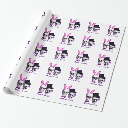 Gothic wedding couple wrapping paper