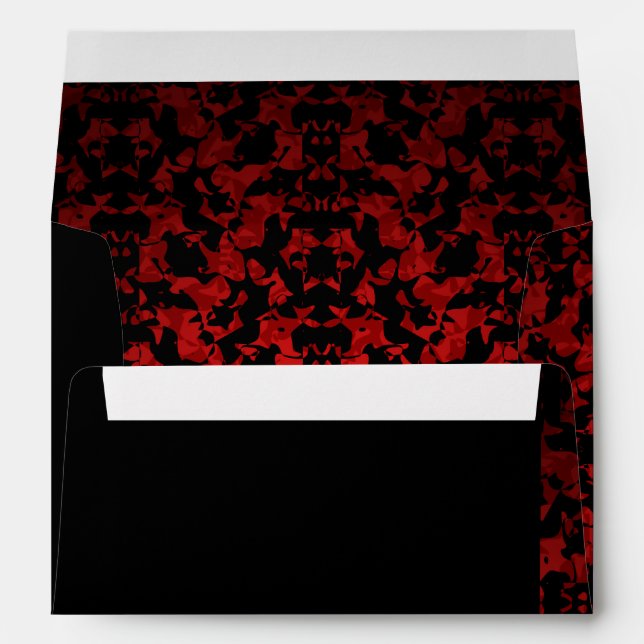 Gothic wedding dark red envelope (Back (Bottom))