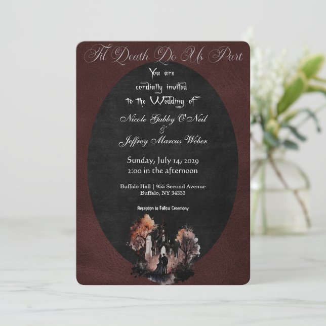 Gothic Wedding Dark Wedding Invitation (Standing Front)