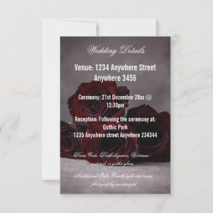 Gothic Wedding Details Card Dark Romantic