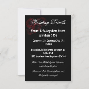 Gothic Wedding Details Card Dark Romantic