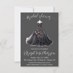 Gothic Wedding Dress, Bridal Gown, Bridal Shower Invitation