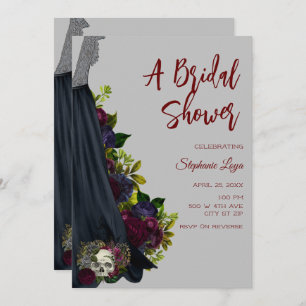 Gothic Wedding Dress Bridal Shower Invitation