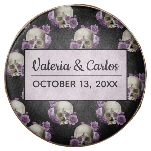 Gothic Wedding Favors Skull and Flowers Cookies