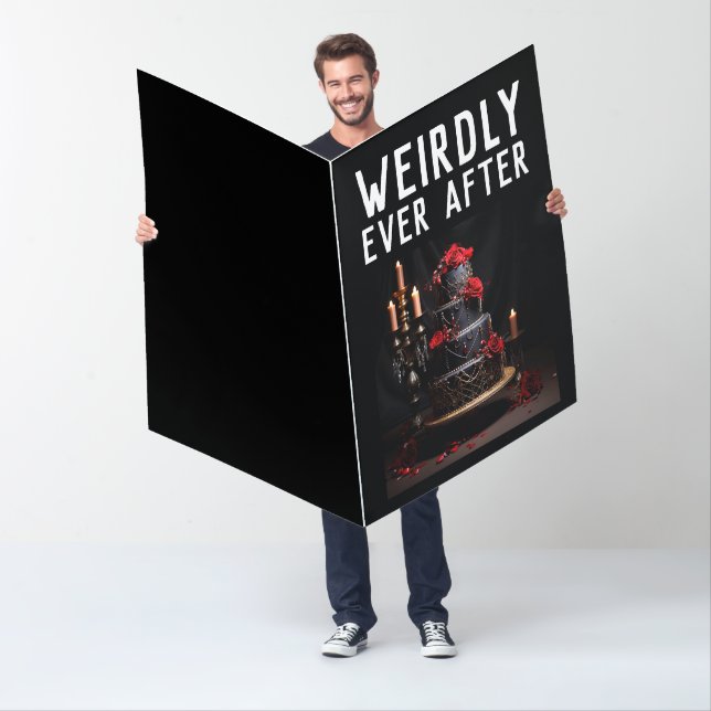 GOTHIC WEDDING FUNNY BIG GIANT GREETING CARD (In Situ)
