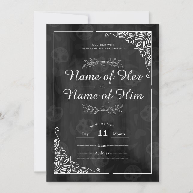 gothic wedding invitation card (Front)