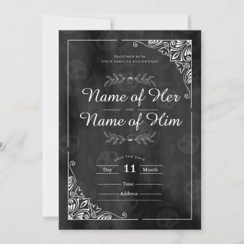 gothic wedding invitation card