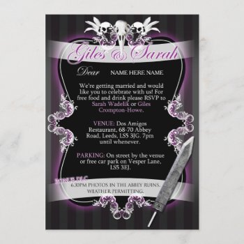 Gothic Wedding Invitation - Commission by RuthKeattchArt at Zazzle