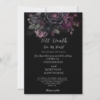 Gothic Wedding Invitation Dark Floral