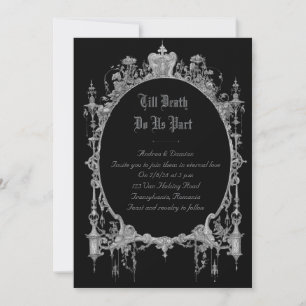Gothic Wedding Invitation   Till Death Do Us Part