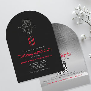 Gothic Wedding Invitation with QR Code