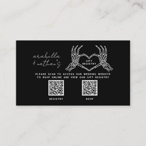 Gothic Wedding Invite Moody Till Death  Enclosure Card