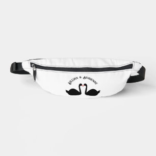 Gothic Wedding Kissing Black Swans Custom Fanny Pack