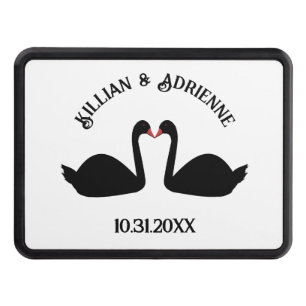 Gothic Wedding Kissing Black Swans Custom Hitch Cover