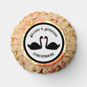 Gothic Wedding Kissing Black Swans Custom Reese's Peanut Butter Cups