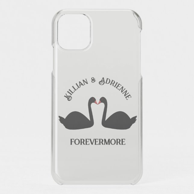 Gothic Wedding Kissing Black Swans Custom Uncommon iPhone Case (Back)