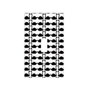 Gothic Wedding Kissing Black Swans Patterned Light Switch Cover