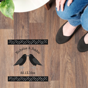 Gothic Wedding Kissing Ravens Custom Floor Decals