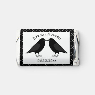 Gothic Wedding Kissing Ravens Custom Hershey's Miniatures