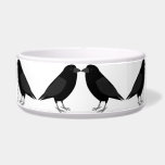 Gothic Wedding Kissing Ravens Patterned<br><div class="desc">This awesome patterned pet bowl features a digital art image of a pair of beautiful black ravens facing each other and looking like they are kissing. They are black with beady eyes and gray beaks and feet.</div>