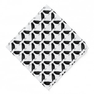 Gothic Wedding Kissing Ravens Patterned Bandana