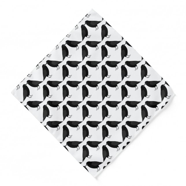 Gothic Wedding Kissing Ravens Patterned Bandana (Front)