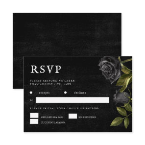 Gothic Wedding Meal Choice RSVP Card
