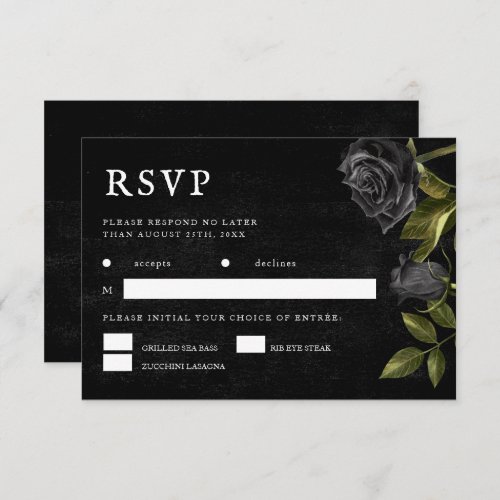 Gothic Wedding Meal Choice RSVP Card