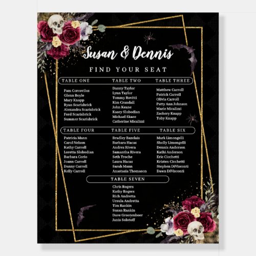 Gothic Wedding Modern Skull 7 Table Gothic Wedding Foam Board