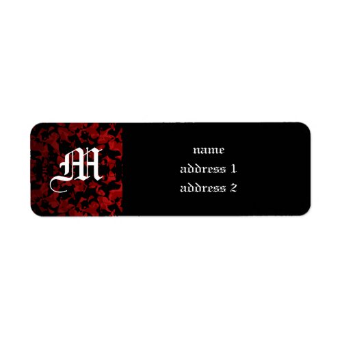 Gothic wedding monogram return address labels