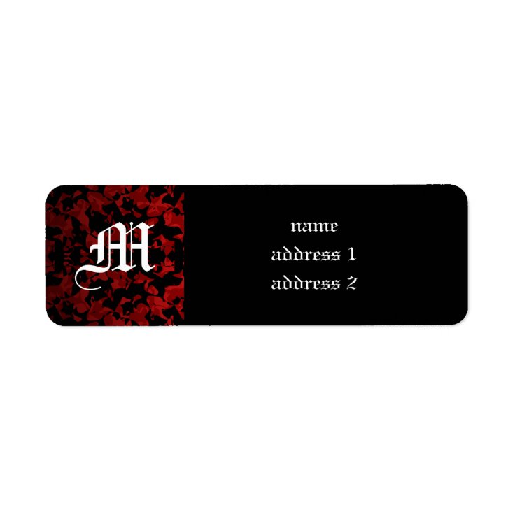 Gothic wedding monogram return address labels Zazzle