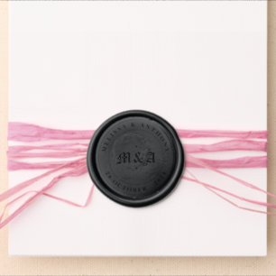 Gothic Wedding Monogram Wax Seal Sticker