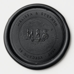 Gothic Wedding Monogram Wax Seal Sticker