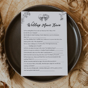 Gothic Wedding Movie Trivia Bridal Shower Game Invitation
