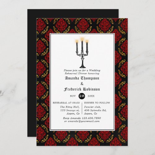 Gothic Wedding Rehearsal Dinner Invitation