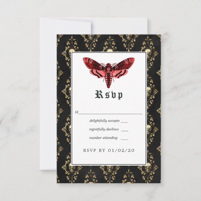 Gothic Wedding RSVP Card (Front)