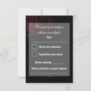 Gothic Wedding RSVP Card Dark Romantic