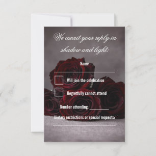 Gothic Wedding RSVP Card Dark Romantic
