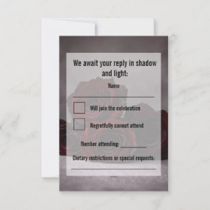 Gothic Wedding RSVP & Details Card Dark Romantic