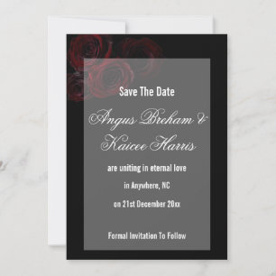 Gothic Wedding Save the Date Card Dark Romantic