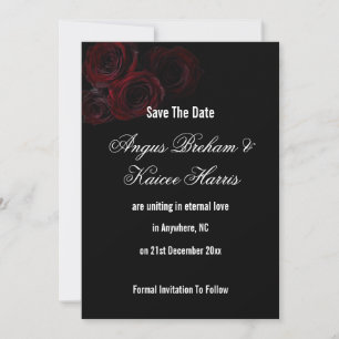 Gothic Wedding Save the Date Card Dark Romantic